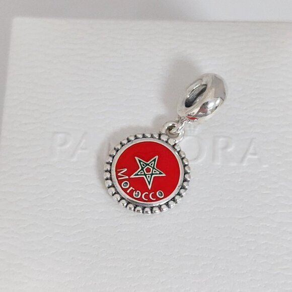 Pandora Morocco Flag Exclusive Dangle Charm S925 Silver with box - Picture 4 of 7